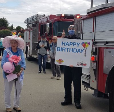A Happy Birthday from a social distancing fireman.